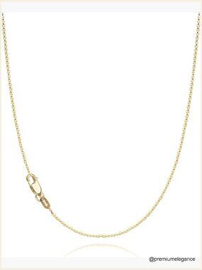 Dainty 1.1mm Cable Chain Necklace, 925 Sterling Silver 18K Gold Plated,